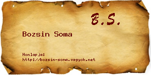 Bozsin Soma névjegykártya